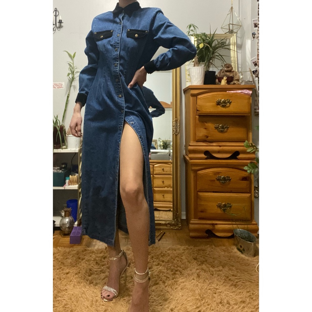 Vintage 1990s Paris Sports Club Denim Dress